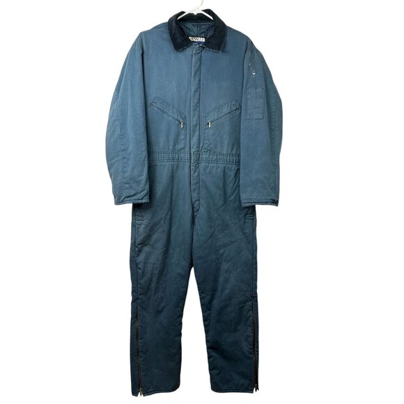 Vintage Blizzard Pruf Zip Up One Piece Coveralls Mens L Distressed Punk Grunge - Picture 1 of 16